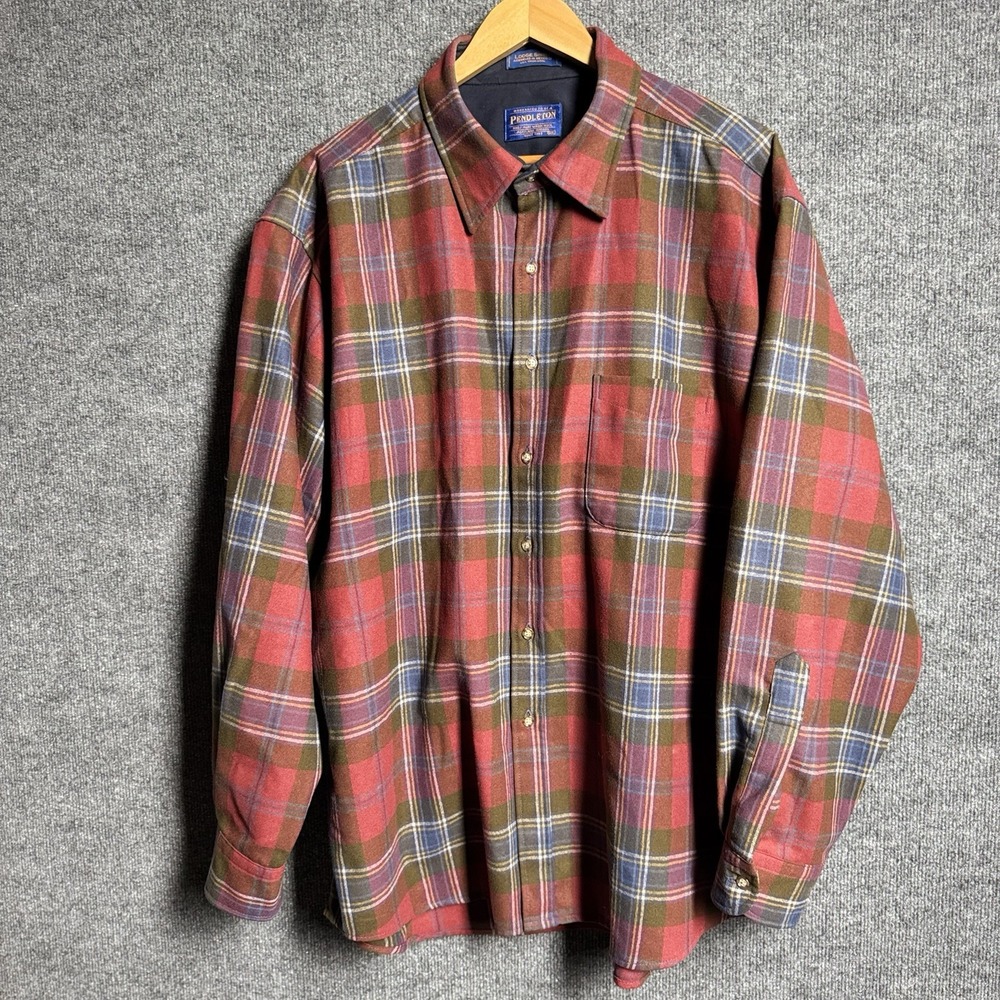 Pendleton Wool Lodge Button Up Shirt Size 2XL Plaid